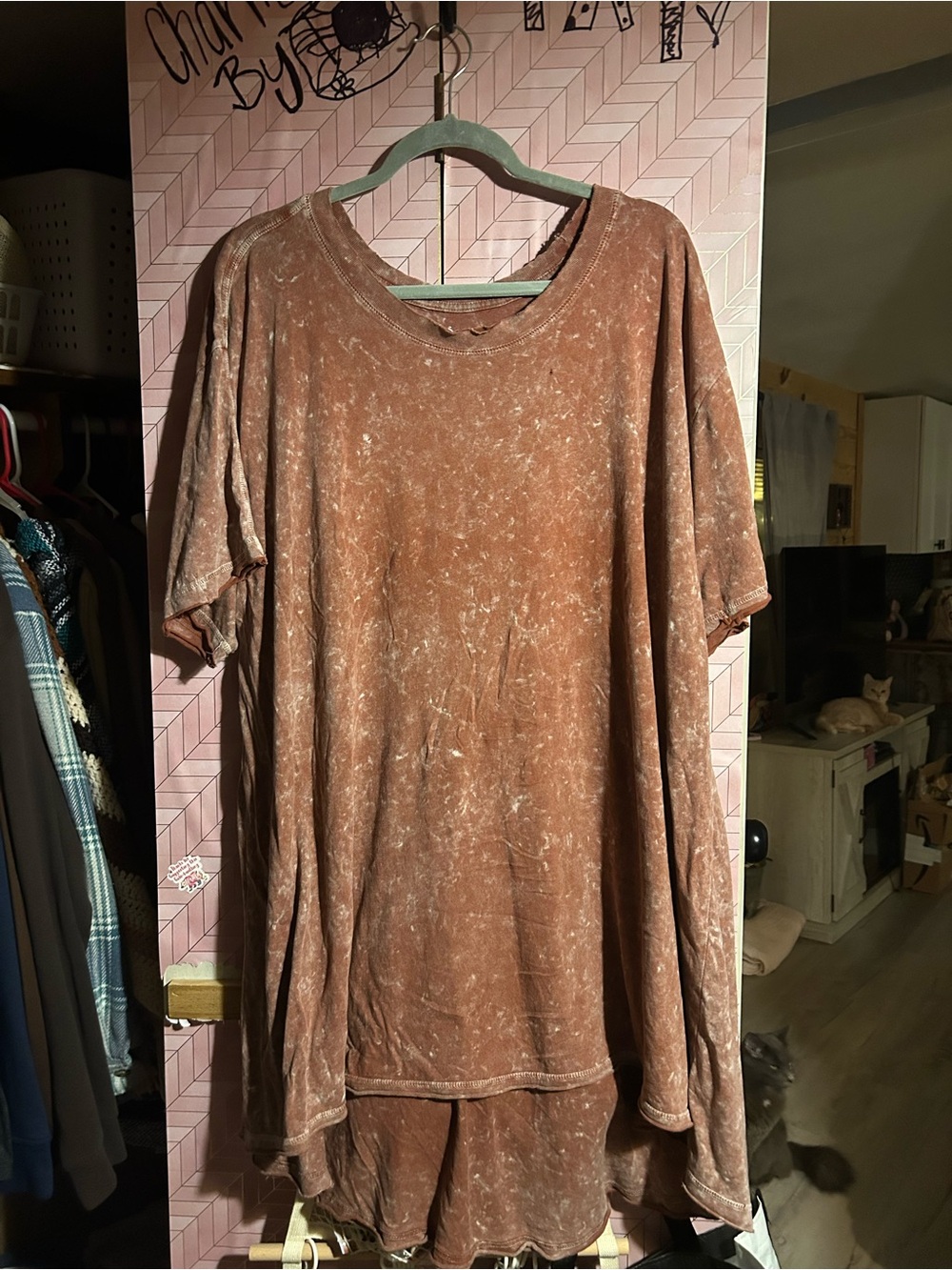 FP Movement by Free People Washed Rust Brown Short-Sleeve Crew Tee